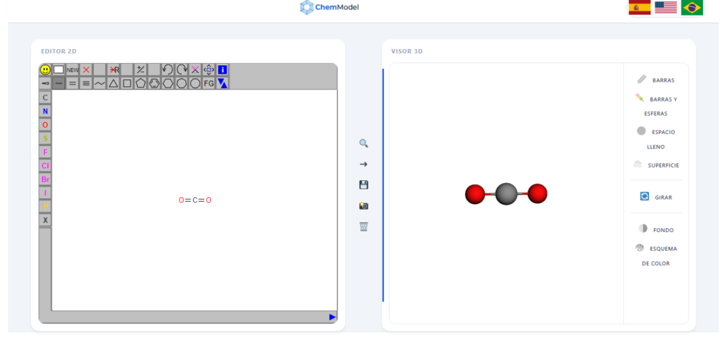 Carbon dioxide in ChemModel desk